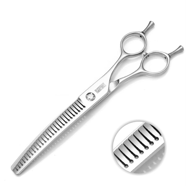 7027ZBQ, 7" Curved Chunker - Pet Grooming Scissors - Japan ATS-314 / VG-10 Premium Steel, 7027ZBQ